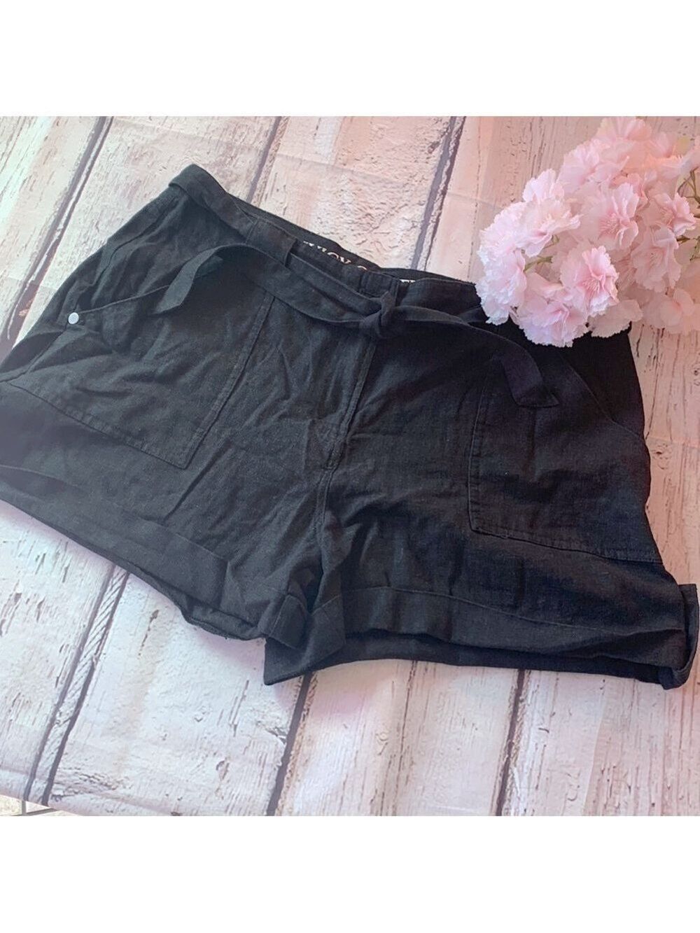 Juicy Couture Linen Belted Short Black